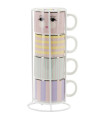 Mugs in a Rack set di 4 tazze  Miss Etoile